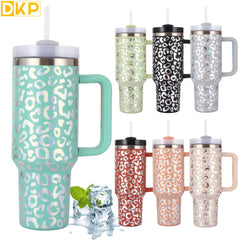 40oz Stainless Steel Insulated Tumbler w/ Handle & Straw Lid