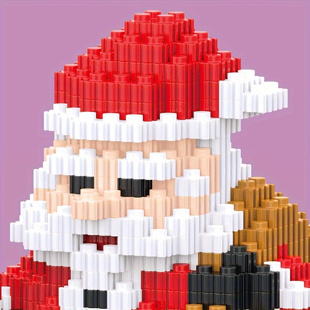 Santa Claus Building Blocks Model Assembled Toy Small Blocks Christmas Gift