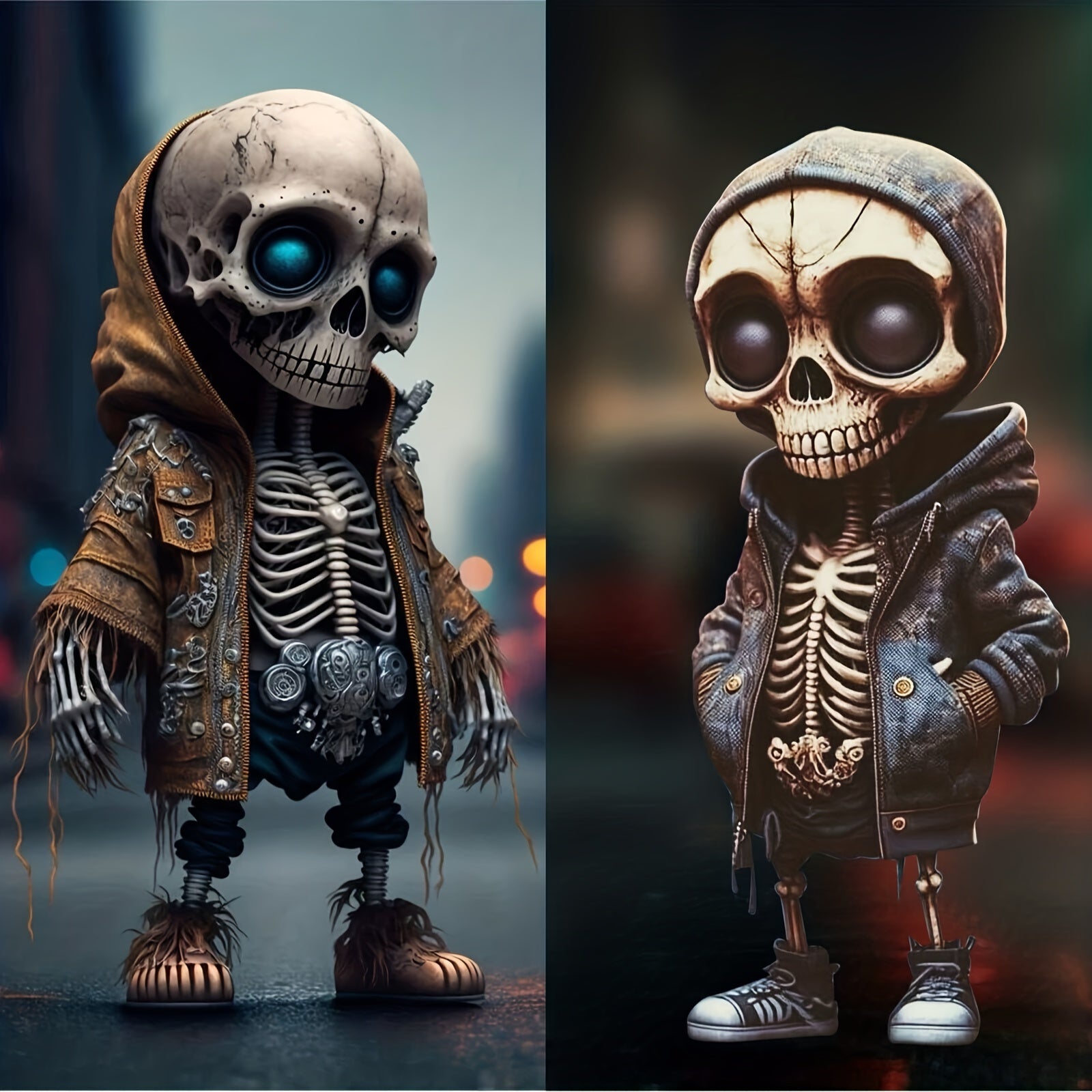 Halloween Skeleton Dwarf Statue Resin Ornaments Interesting Holiday Decorations