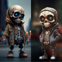 Halloween Skeleton Dwarf Statue Resin Ornaments Interesting Holiday Decorations