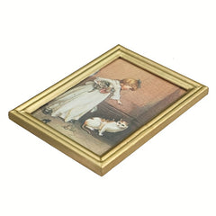 Dollhouse Mini Scene Model Accessories - Golden Frame Wall Painting