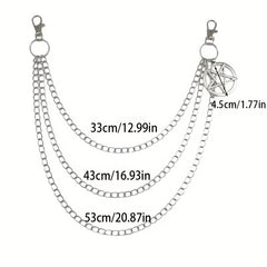 Punk Pentagram Pants Jeans Chain Keychains Harajuku Gothic Rock Acc