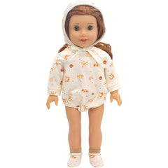 Doll Clothes Set Onesie Romper & Accessories for 17 Inch Dolls