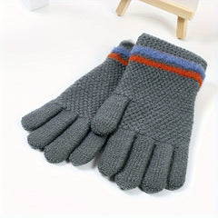 Kids Winter Knitted Gloves, Thick & Warm, 5-10 Years