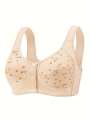 Floral Print Front Buckle Bra Lingerie