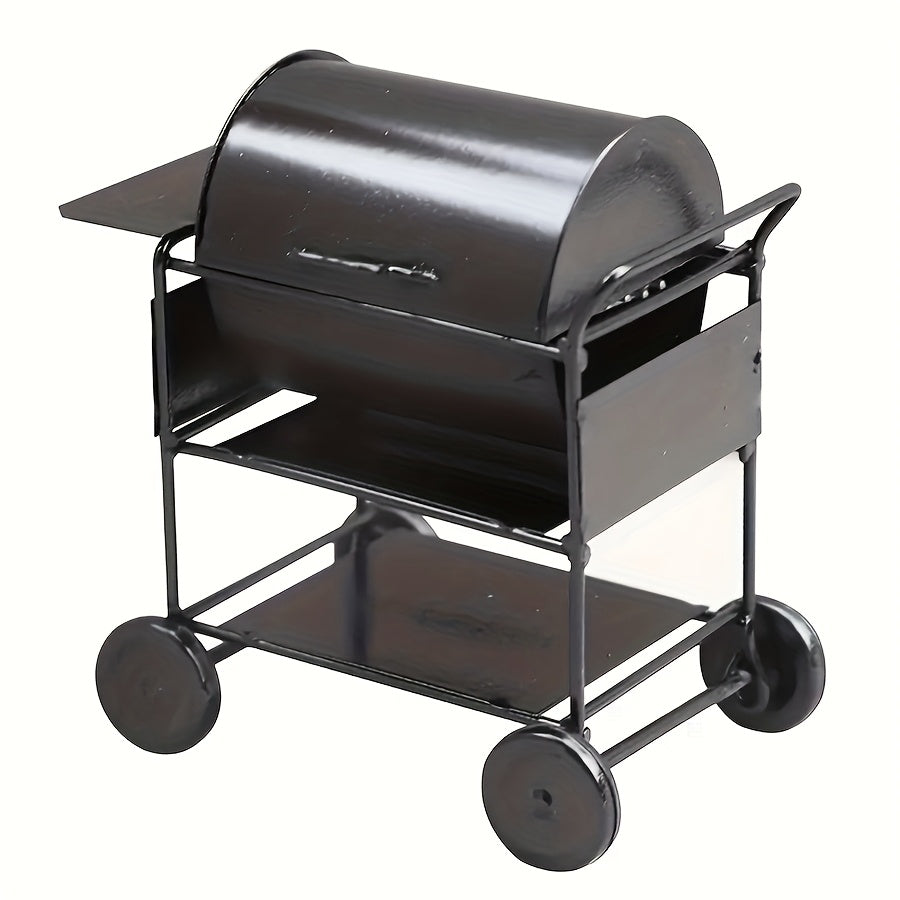 Mini BBQ Grill Model for Dollhouse Metal Outdoor Scene Decor