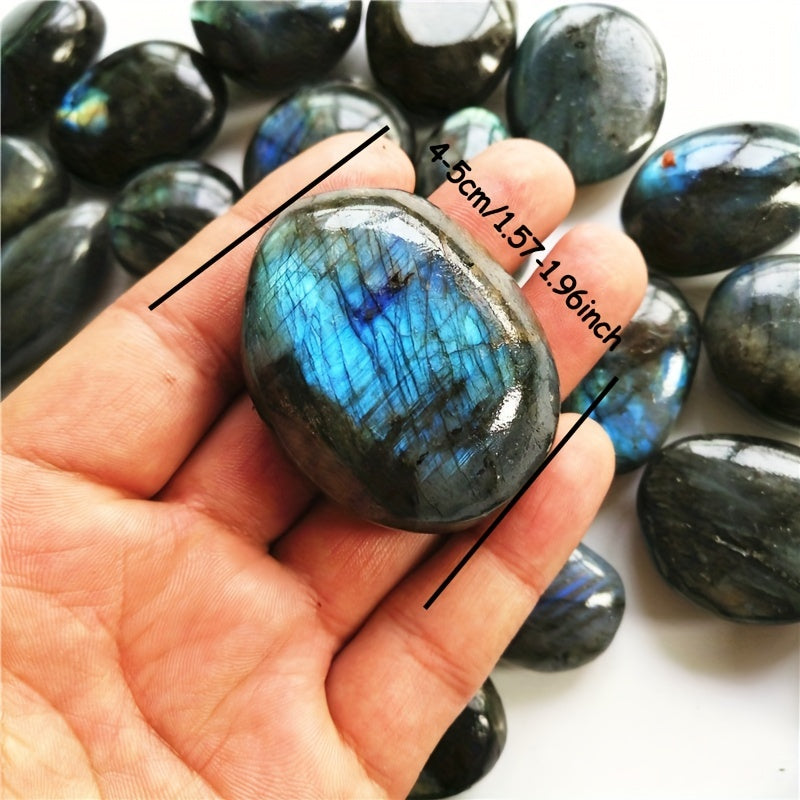 Labradorite Palm Stone Crystal Chakra Reiki Polished Healing Pocket Worry Stone