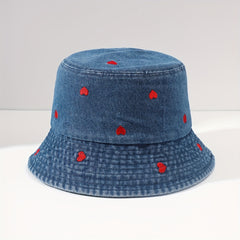 Men's Love Embroidery Sun Hat Fisherman Hat