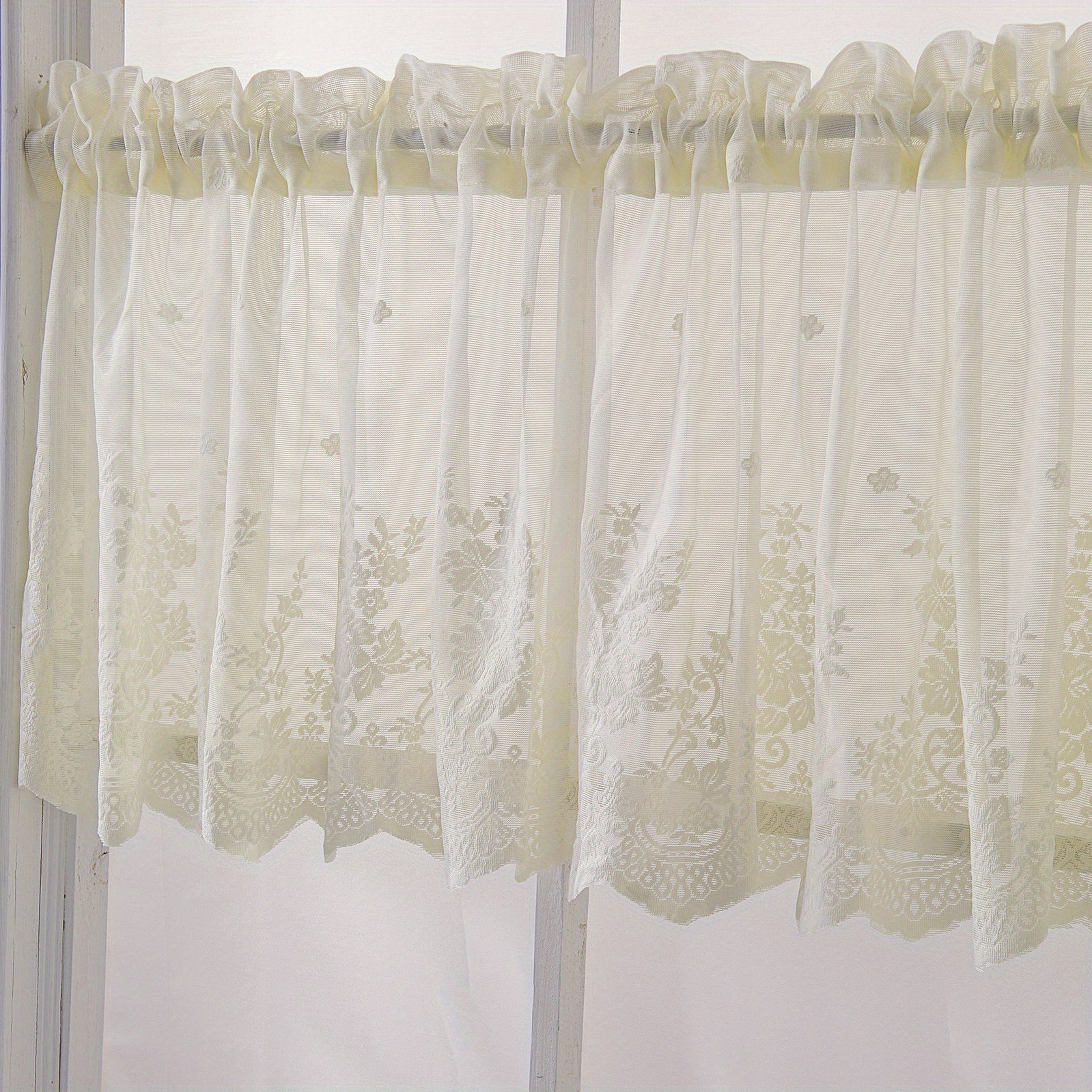 Pastoral Floral Curtain for Kitchen Bedroom Balcony Cafe Living Room