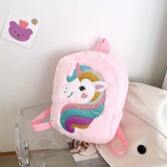 Kids Unicorn Cartoon Plush Backpack with Large Capacity