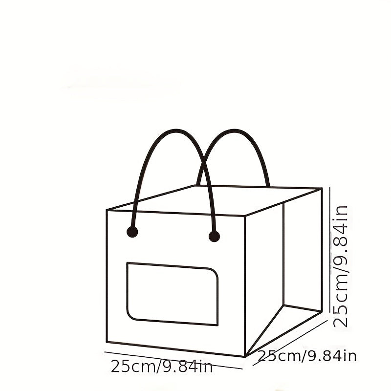 Christmas Cake Gift Bag Tote Open Window Flower Package Square Tote Bag