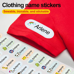 60 Iron-On Name Stickers for School Uniforms - Custom Washable Labels