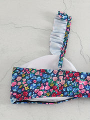  Ditsy Floral Ruffle Trim Bikini Set