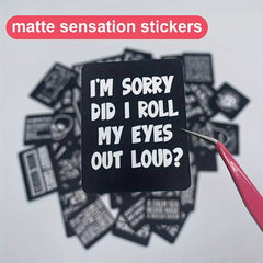 40 Funny Matte Stickers Waterproof Decals with Quotes for Laptops Water Bottles