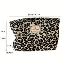 Leopard Print Cosmetic Bag Portable Makeup Pouch