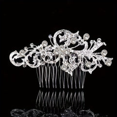 Handcrafted Bridal Hair Comb with Butterfly & Floral Design