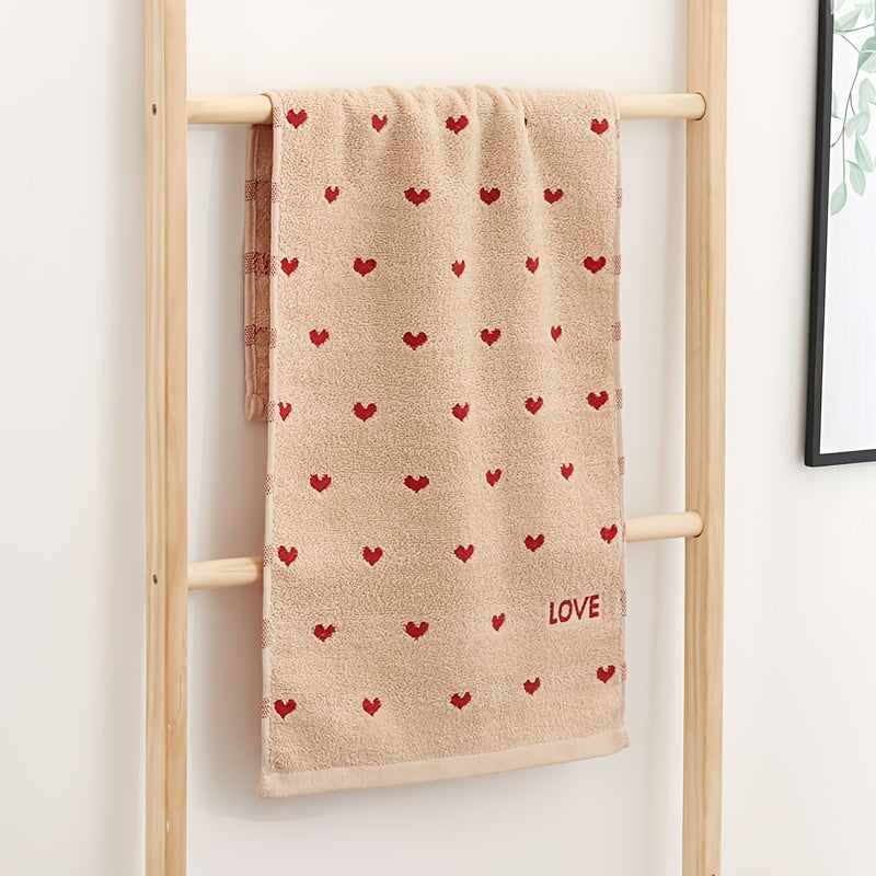 3pcs Heart Embroidered Hand Towel Cotton Soft Absorbent Towel
