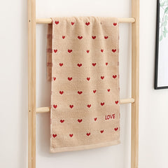 3pcs Heart Embroidered Hand Towel Cotton Soft Absorbent Towel