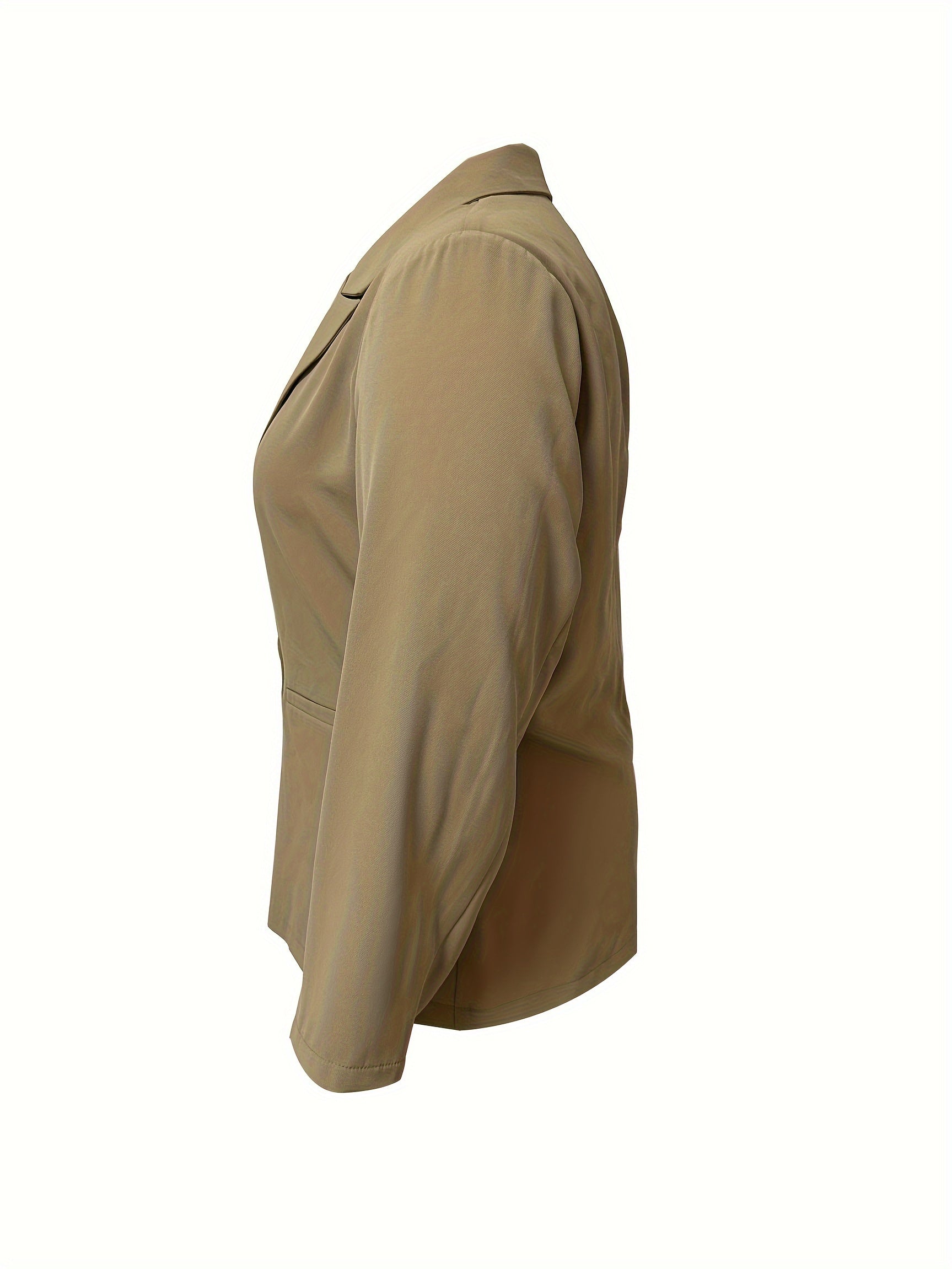  Solid Long Sleeve Button Blazer With Pockets