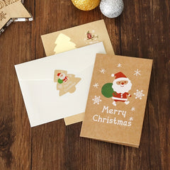 6pcs Christmas Blessing Cards with Envelope Stickers