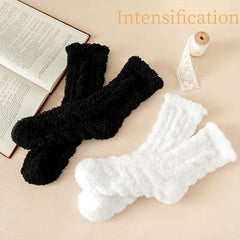 5 Pairs Fuzzy Mid Tube Socks Women's Stockings