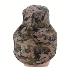 Men's Bucket Hat With Face Cover Wide Brim Sun Hat
