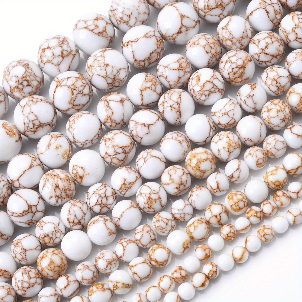 Golden Thread Pine Round Stone Beads 4-12mm
