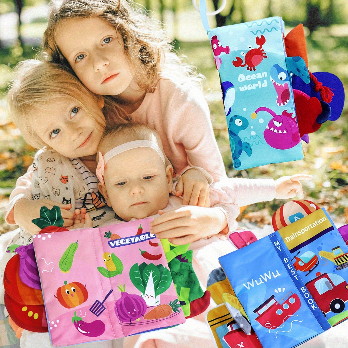 Toddler Sensory Cloth Book Early Learning Educational Toy