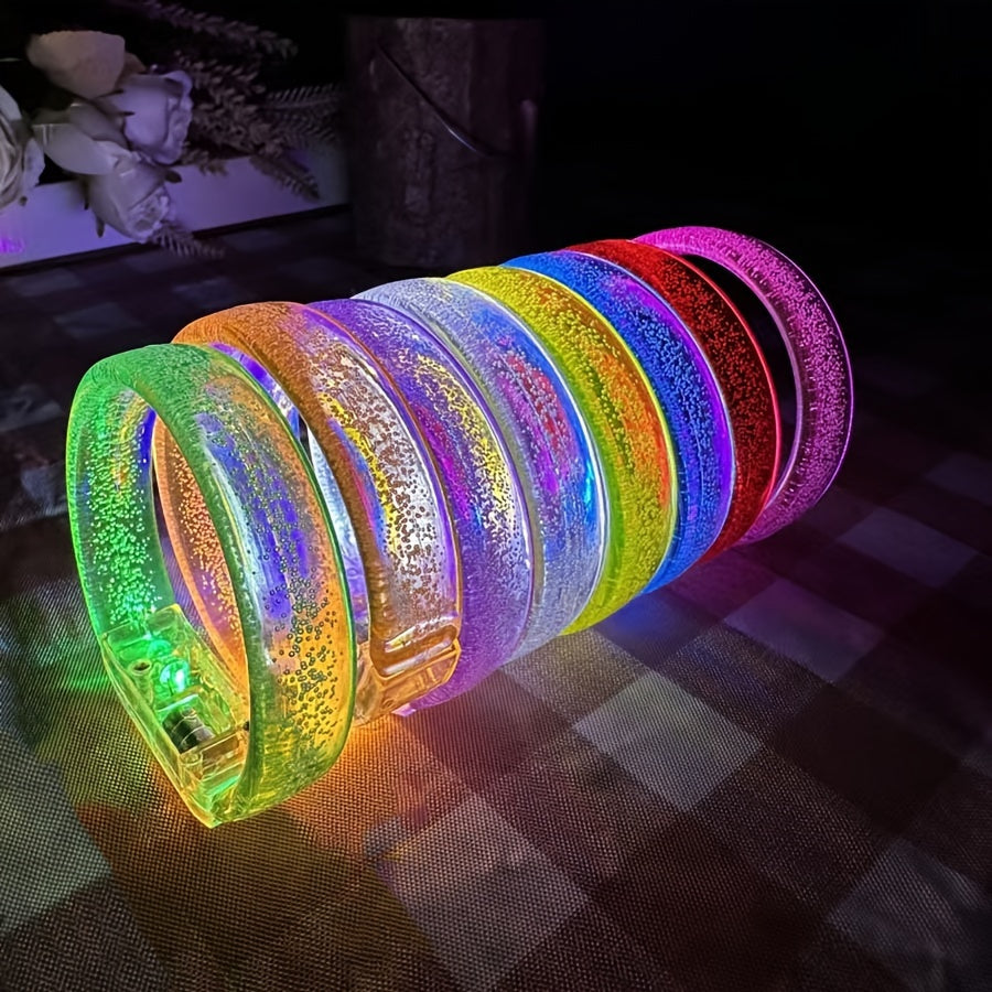 LED Glowing Bracelets 4pcs Light Up Wristbands for Parties & Festivals
