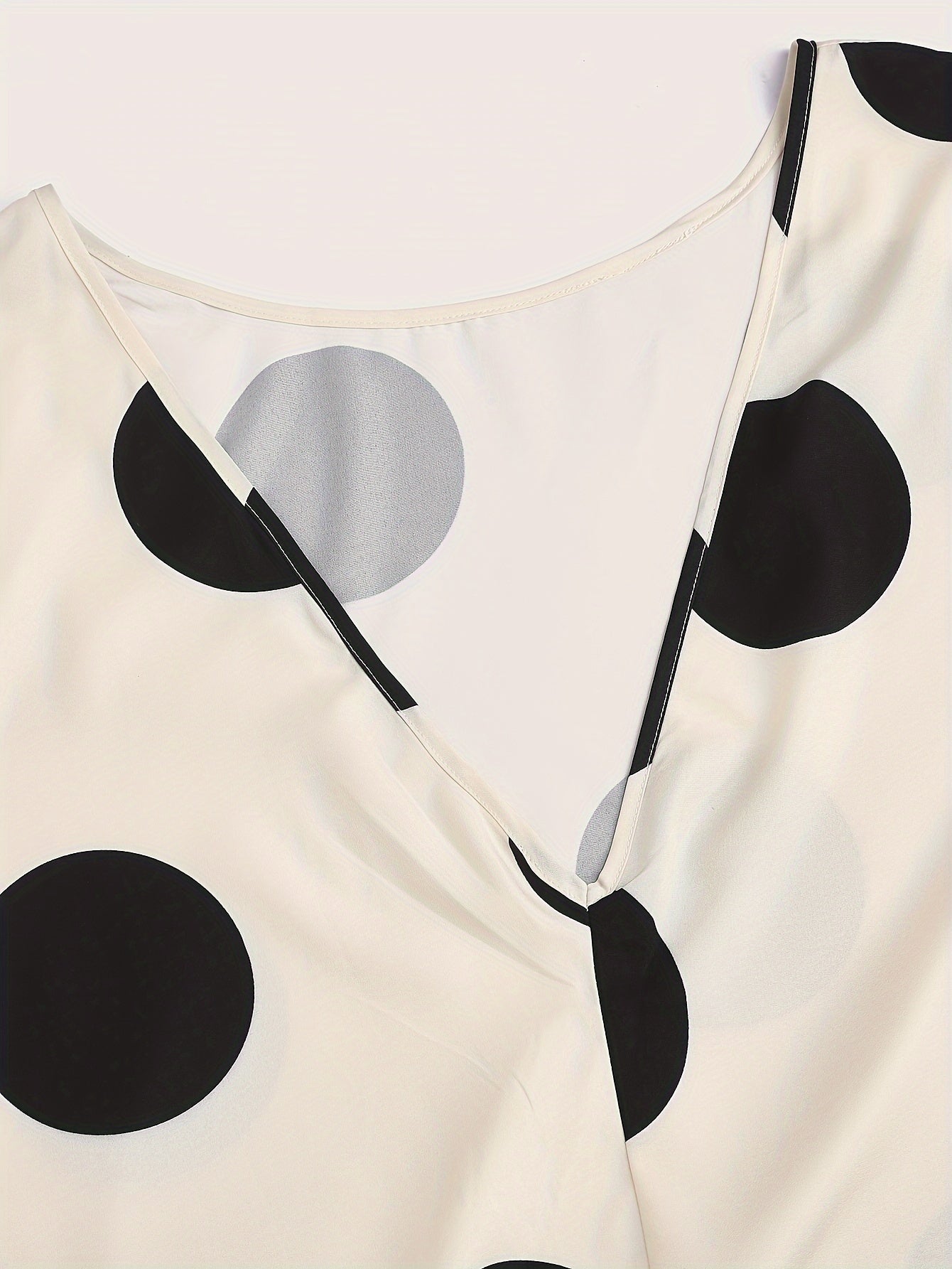  Polka Dot Print Long Sleeve Smock Dress