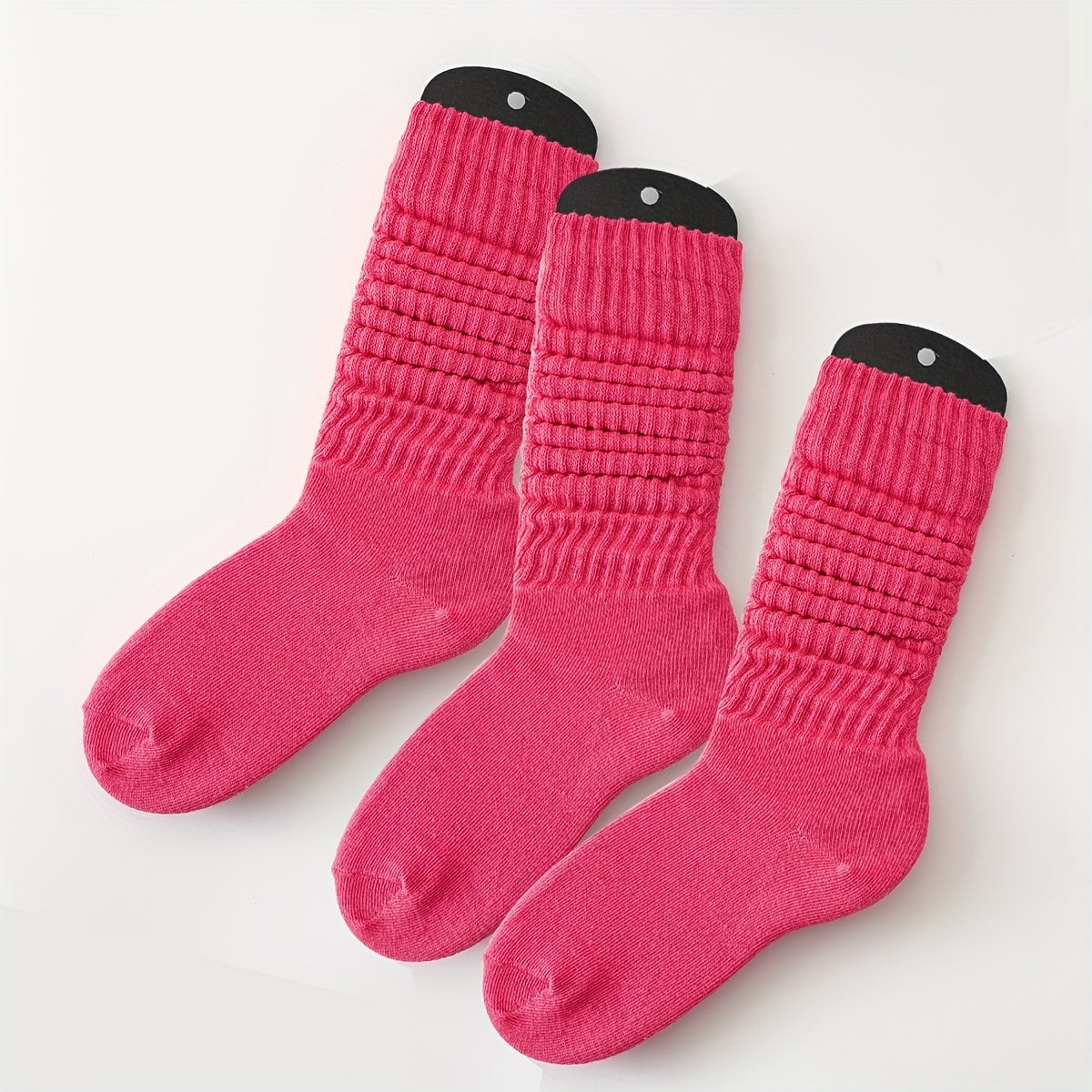 3 Pairs Solid Socks Soft Sports Women's Stockings