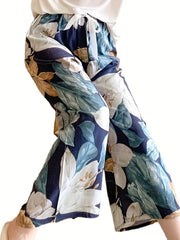  Floral Print Wide Leg Pants