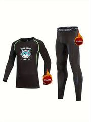 Kids Cartoon Dog Compression Set Long Sleeve Crew Neck Pullover