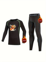 2pcs Kids Dragon Pattern Fleece Sets