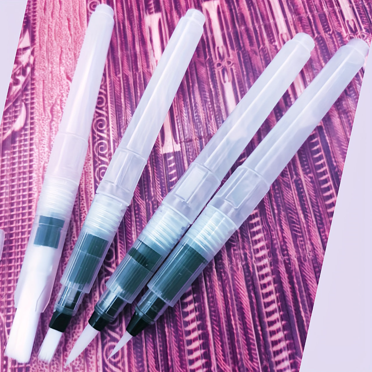 4 Nylon Bristle Paintbrushes Set for Artists and Beginners