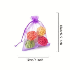 30pcs 4x6 Inch Organza Gift Bags Sheer Drawstring Pouch Candy Bags