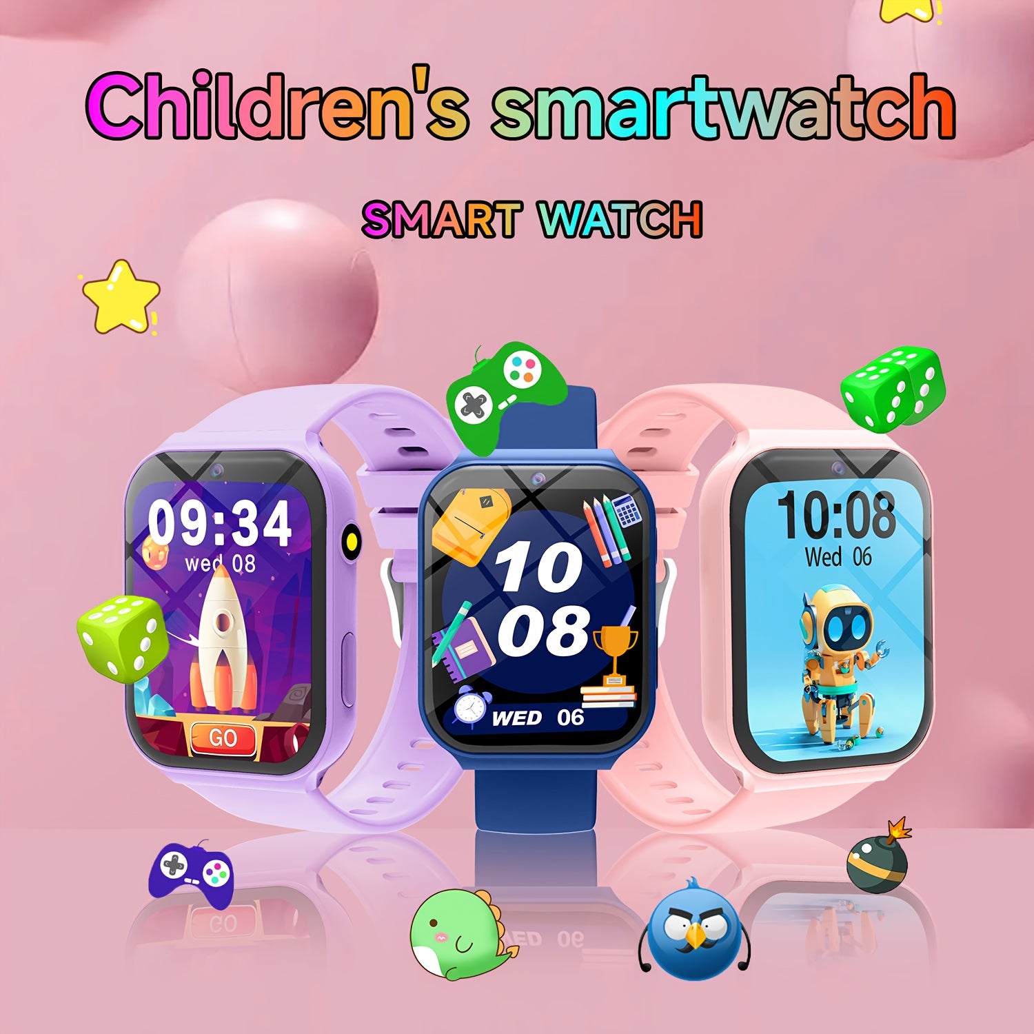 SIMSONFIT Kids Smart Watch with HD Camera Step Counter Games