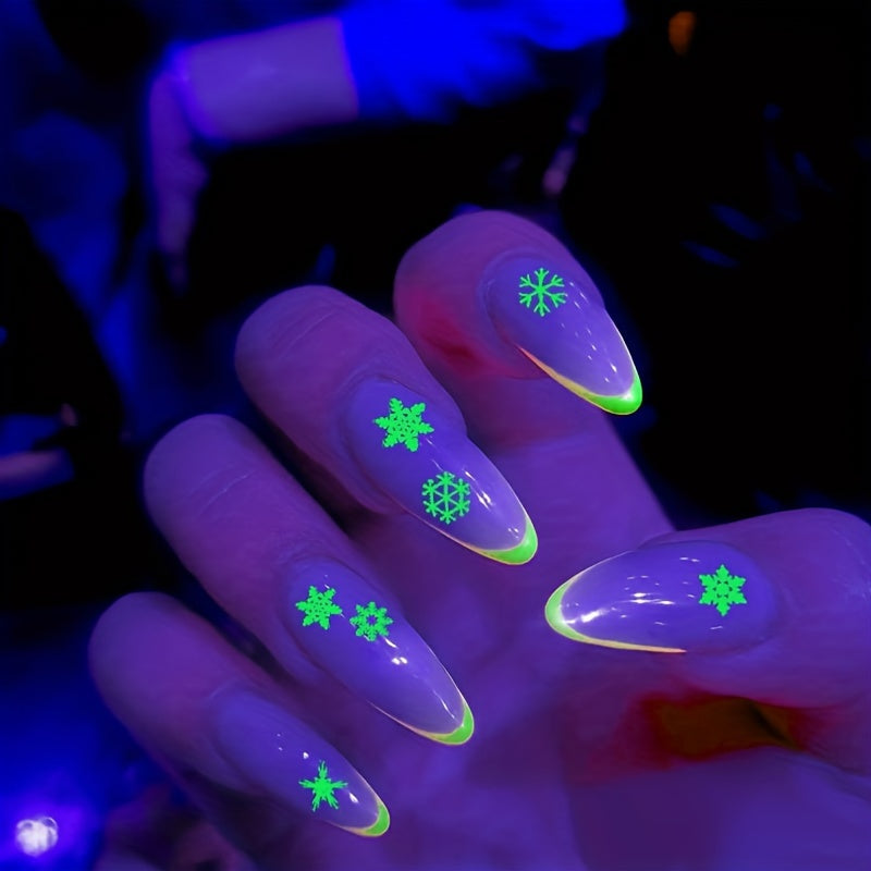 Glow in the Dark 3D Nail Decals DIY Nail Art Stickers for Girls