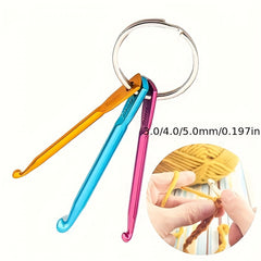 3pcs Aluminum Crochet Hook Set 5mm Yarn Weaving Craft DIY Tool
