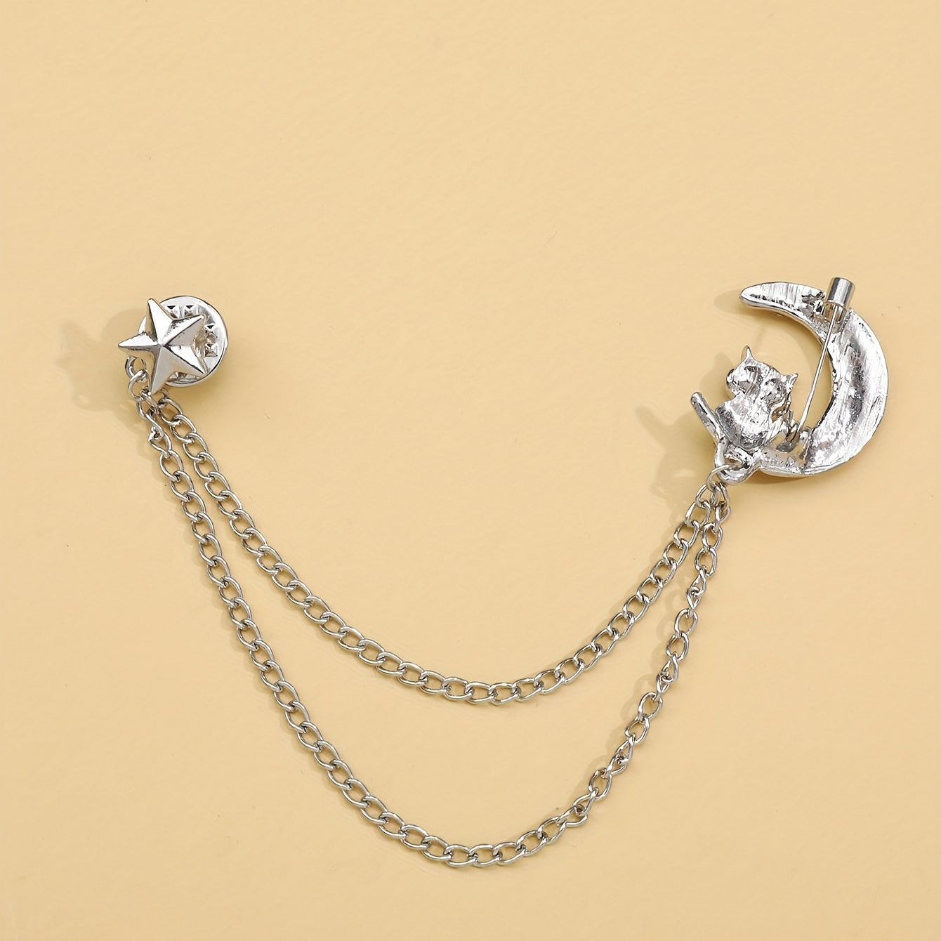Moon Owl Brooch Alloy Artificial Diamond Clothing Accessories