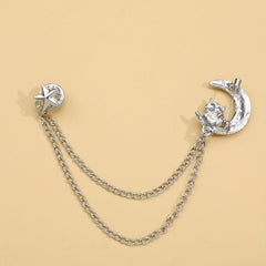 Moon Owl Brooch Alloy Artificial Diamond Clothing Accessories