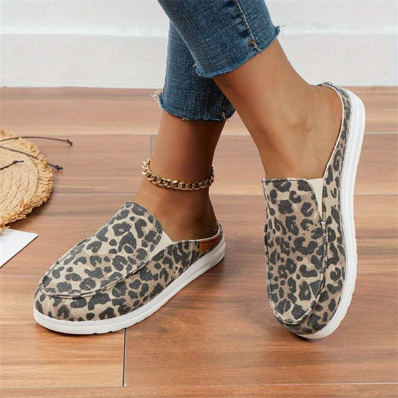 Women's Canvas Loafers Slip On Slides Lightweight Outdoor Slippers