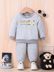 Baby Creative Print Casual Outfits Long Sleeve Sweatshirt Tops Pants