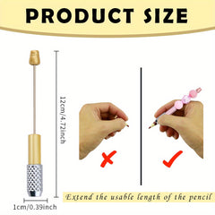 6pcs Beadable Pencil Extender DIY Colorful Pencil Lengthener Back to School Gift