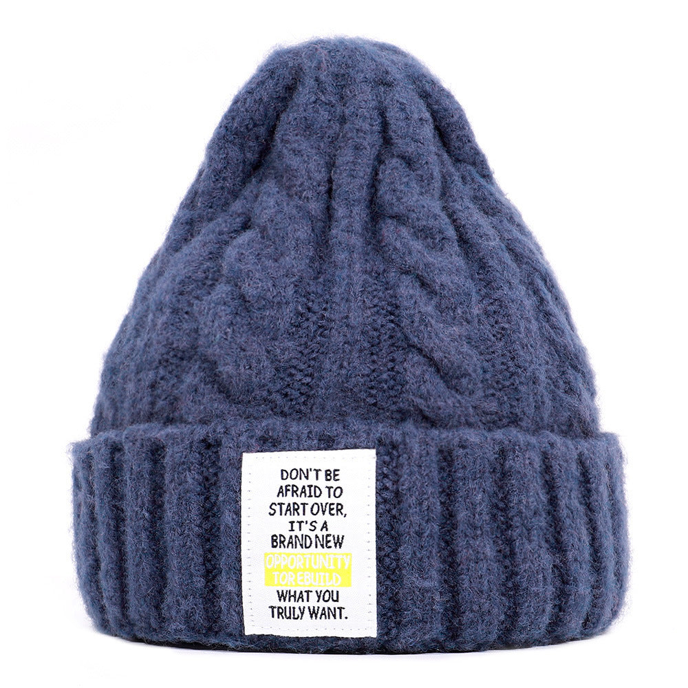 Cozy Woolen Twist Knit Hat