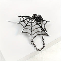Spider Web Chain Brooch Pin