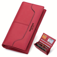 Women's Long Wallet Leather Functional Large Capacity Snap Closure