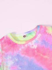 Colorful Tie Dye Print Slim Fit Dress for Summer Party