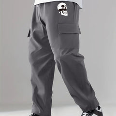 Pattern Print Flap Pockets Men's Straight Leg Cargo Pants