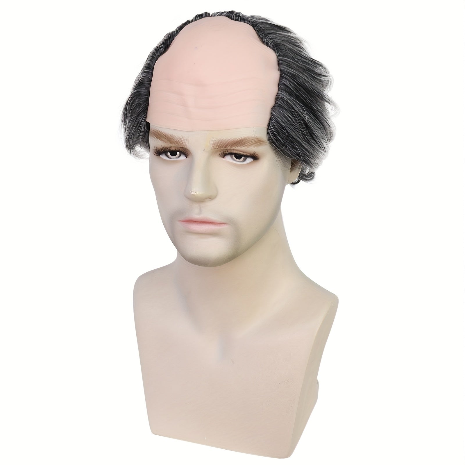 Men's Short Straight Bald Head Cosplay Wig 25.4 cm Synthetic Fiber Anime Wigs
